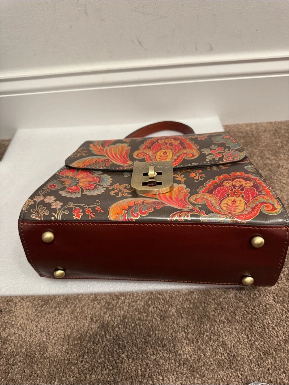 Patricia Nash chauny floral paisley satchel handbag purse